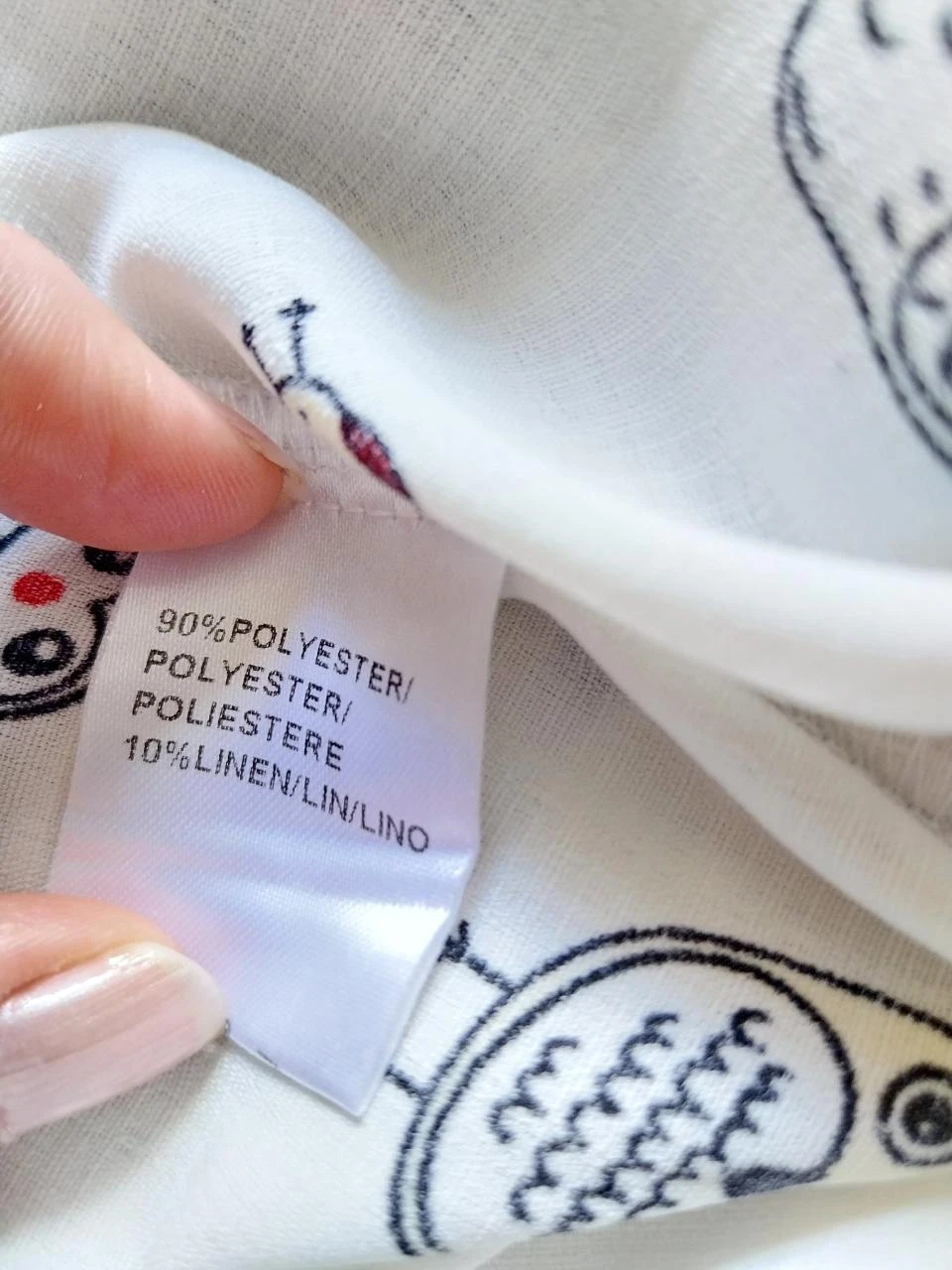 Blusa blanca roto con estampado de búhos YCOO Talla M – photo 8